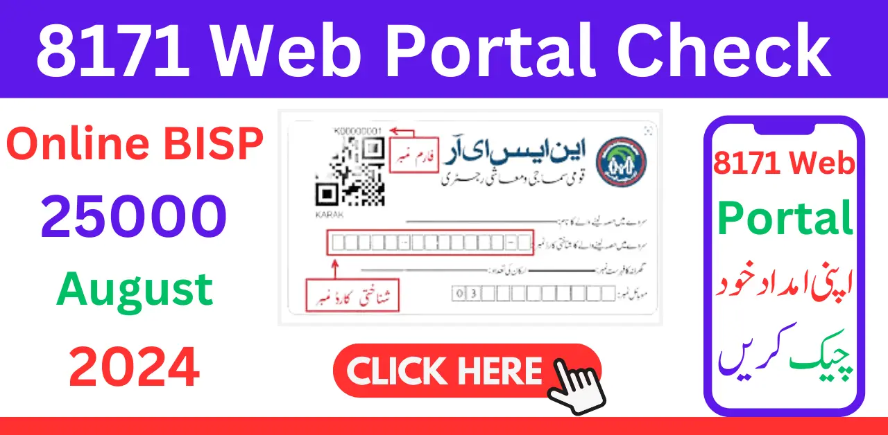 8171 Web Portal Check Online BISP 25000 [August 2024]